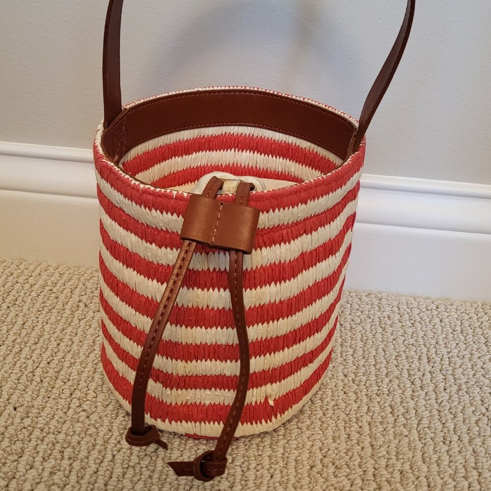 Ann Taylor stripe bucket bag, worn once